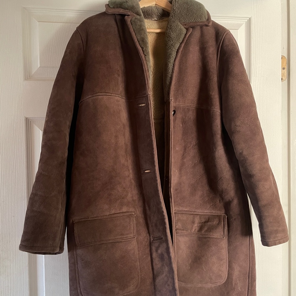Norm Thompson Brown Suede Shearling Coat